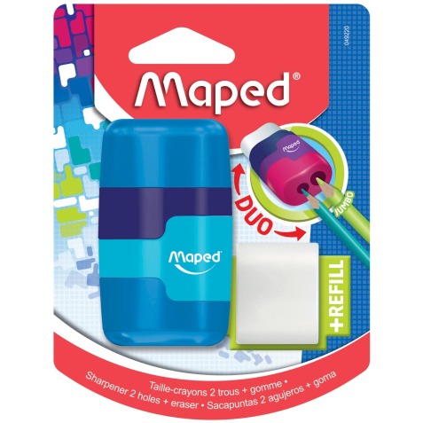 Maped taille-crayon + gomme Connect Soft Touch, sur blister