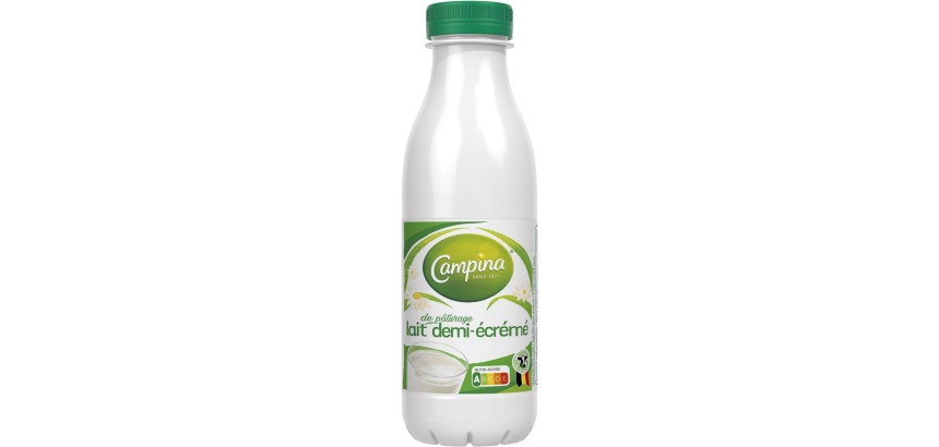 Campina lait demi écrème, 0,5 litres, paquet de 6 bouteilles