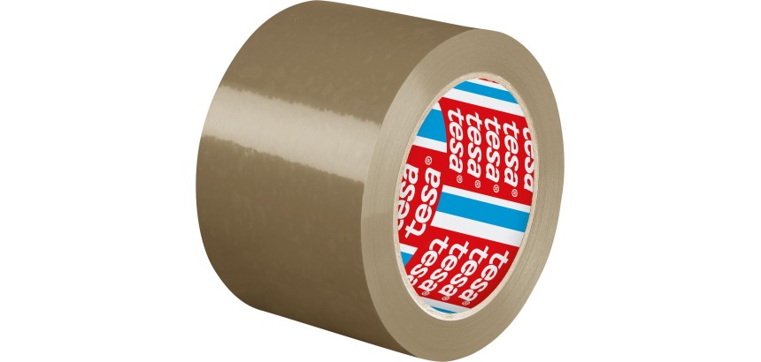 Tesa premium packaging tape, ft. 75 mm x 66 m, PVC, Havana