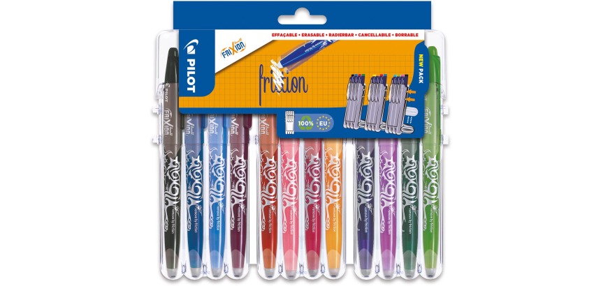 Rollerpen PILOT friXion medium assorti Set2Go à 12 stuks