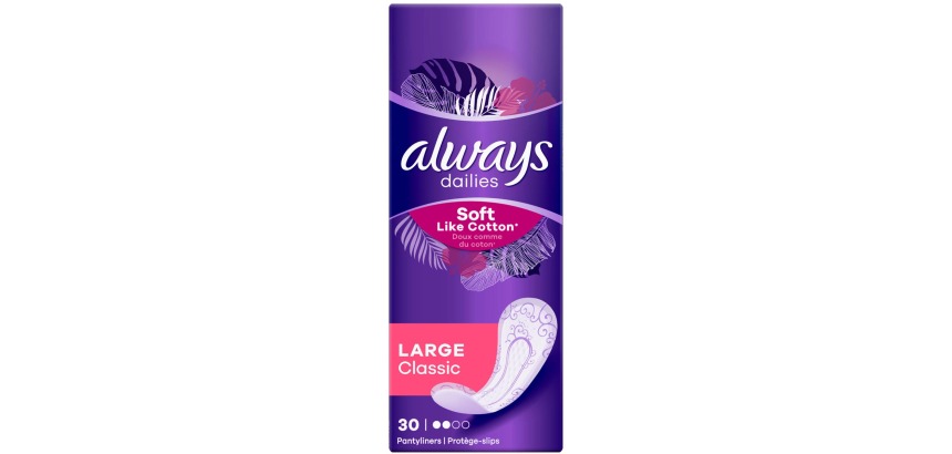 Always Soft Like Cotton inlegkruisje Large Classic, pak van 30 stuks