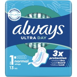 Always Ultra Day serviettes hygiéniques Normal, paquet de 13 pièces