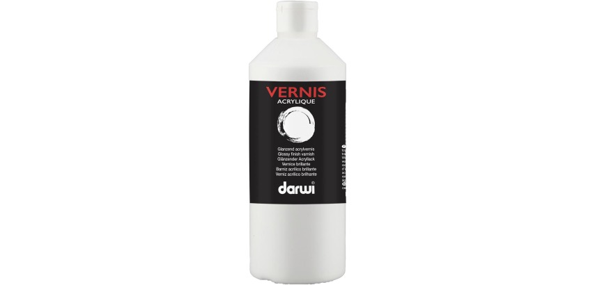 Darwi glossy acrylic varnish, 500 ml bottle