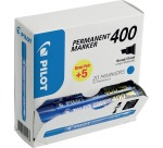 Pilot marqueur permanent 400, boîte de 15 + 5 pièces, bleu