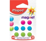 Maped magnets, 10 mm, assorted colors, pack of 8 pieces