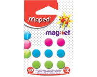 Maped magneten, 10 mm, geassorteerde kleuren, blister van 8 stuks