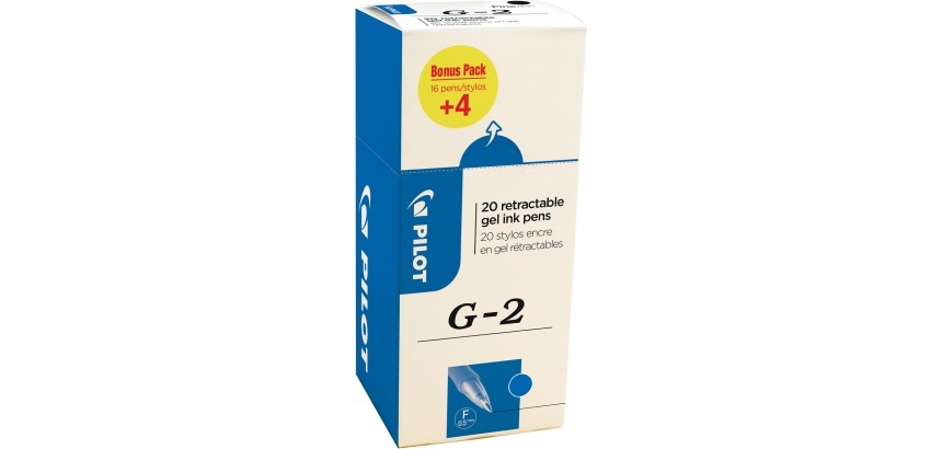 Pilot G-2 fine gel ink roller pen, blue, special offer of 16 + 4 pieces
