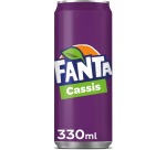 Fanta Blackcurrant refreshing drink, sleek 33 cl can, pack of 24 pieces