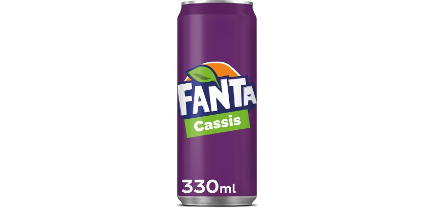 Fanta Cassis Erfrischungsgetränk, schlanke Dose mit 33 cl, Paket mit 24 Stück