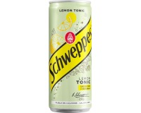 Schweppes Lemon Tonic frisdrank, sleek blik van 33 cl, pak van 24 stuks
