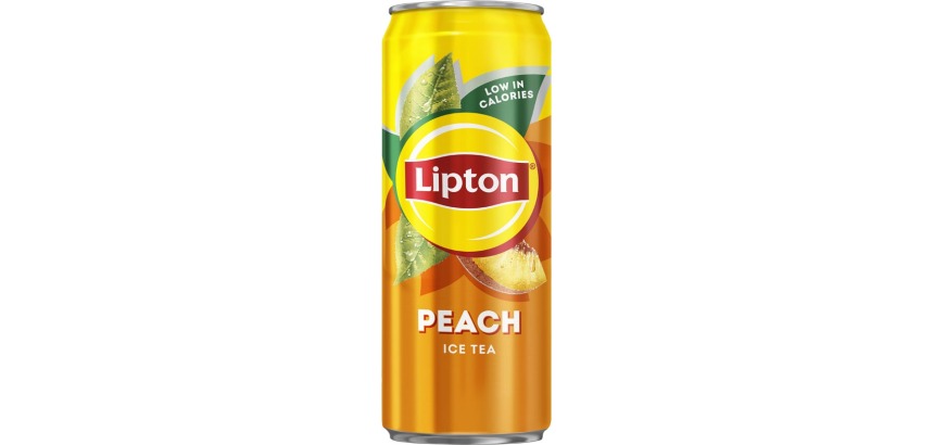 Lipton Ice Tea Pêche boisson rafraîchissante, sleek canette de 33 cl, paquet de 24 pièces