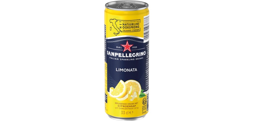 San Pellegrino limonade limonata, canette sleek de 33 cl, paquet de 6 pièces