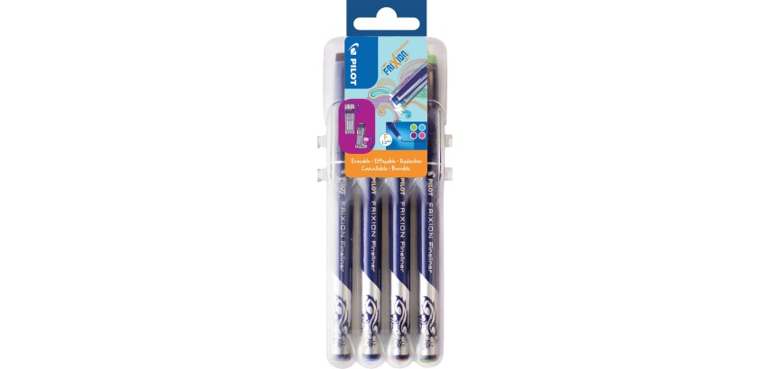 Pilot fineliner Frixion Fun , geassorteerde kleuren, set van 4 stuks