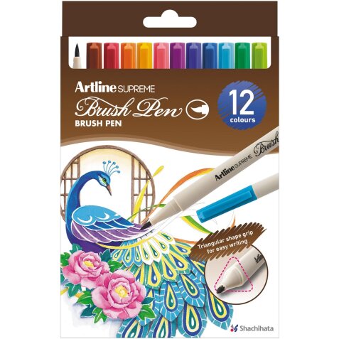 Artline Supreme brushpen, assorti, set de 12 pièces