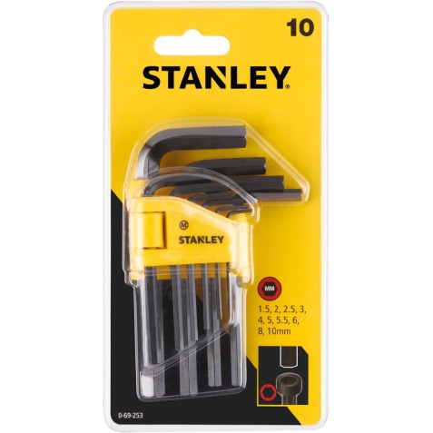 Stanley clés hexa. 1,5-10 mm, set de 10 pièces