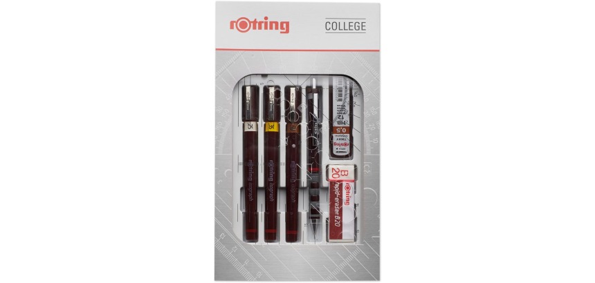 Rotring college set of 9 Isograph 0.25 mm/ 0.35 mm/ 0.5 mm