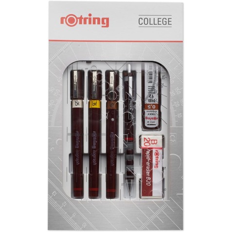 Rotring college set van 9 Isograph 0,25 mm/ 0,35 mm/ 0,5 mm