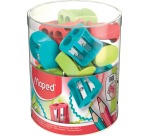 Maped taille-crayon Vivo 2 trous, en couleurs assorties, boîte de 30 pièces