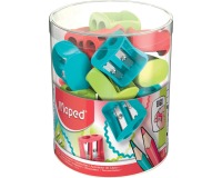 Maped taille-crayon Vivo 2 trous, en couleurs assorties, boîte de 30 pièces