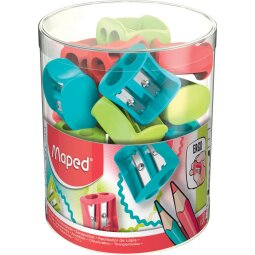 Maped potloodslijper Vivo 2-gaats, geassorteerde kleuren, doos van 30 stuks