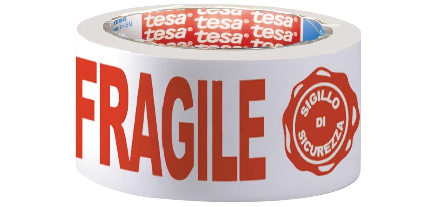 Tesa packaging tape: FRAGILE, ft 50 mm x 66 m