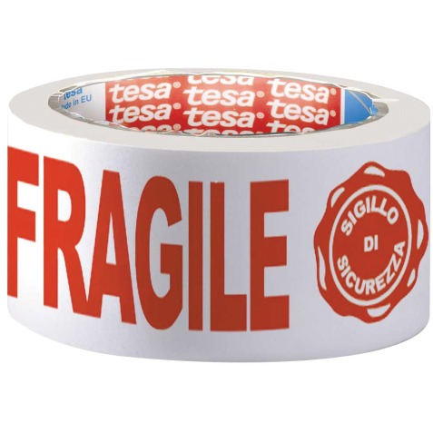 Tesa ruban adhésif d'emballage: FRAGILE, ft 50 mm x 66 m