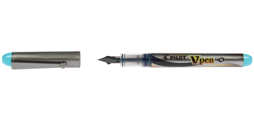 Pilot stylo plume V-Pen Silver, turquoise