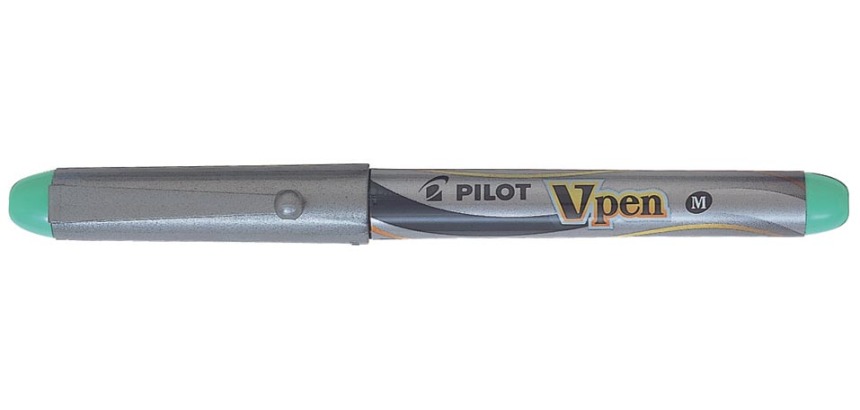 Pilot stylo plume V-Pen Silver, vert