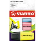 STABILO BOSS MINI Textmarker, Etui mit 3 Stück in Gelb, Pink und Blau