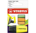 STABILO BOSS MINI markeerstift, etui van 3 stuks in geel, oranje en groen