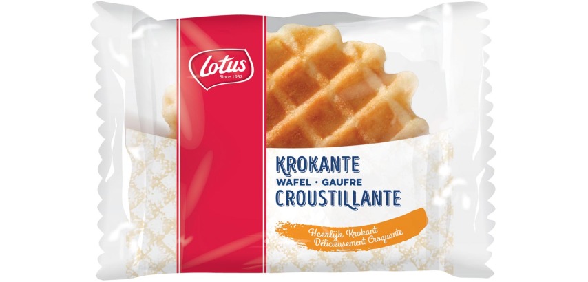 Knuspriges Lotus Waffeleisen - Karton mit 120 Stück.