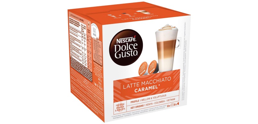 Coffee capsules Nescafé Dolce Gusto Latte Macchiato Caramel - Box of 8+8