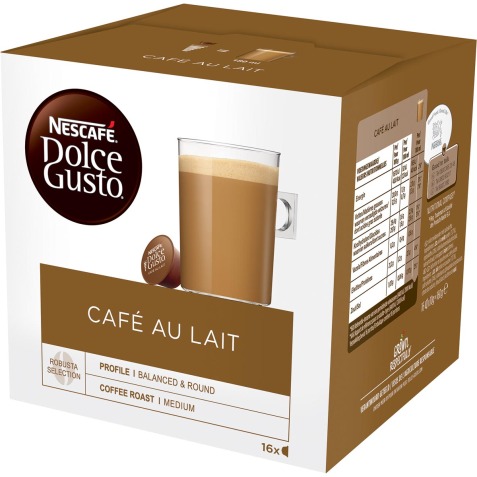 Nescafé Dolce Gusto dosettes de café, café au lait, paquet de 16 dosettes