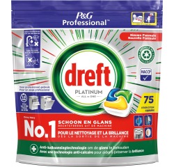 Dreft Platinum Lemon tablettes pour lave-vaisselle, paquet de 75 capsules