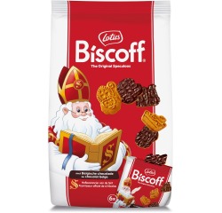 Lotus speculoos biscuits Saint-Nicolas au chocolat, paquet de 6 x 25 g