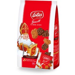 Lotus speculoos biscuits Saint-Nicolas au chocolat, paquet de 6 x 25 g