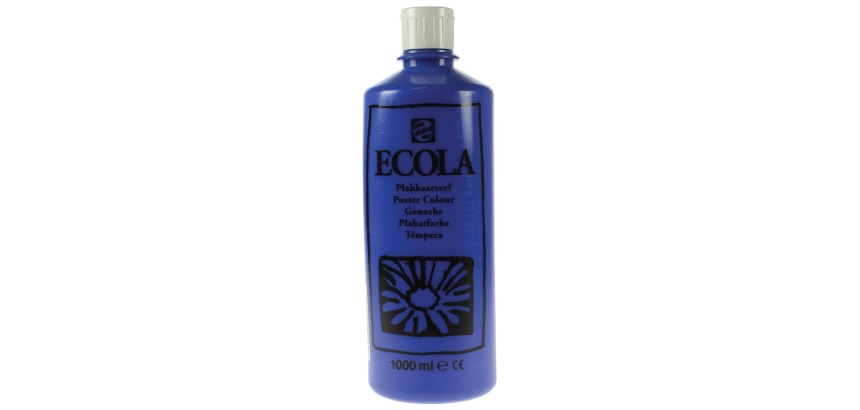 Talens Ecola plakkaatverf flacon van 1000 ml, donkerblauw