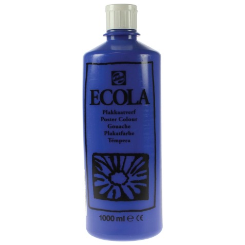 Talens Ecola gouache flacon de 1000 ml, bleu foncé