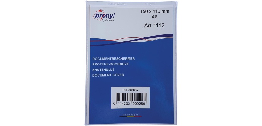 Bronyl U-mapje uit transparante PVC van 180 micron, ft A6