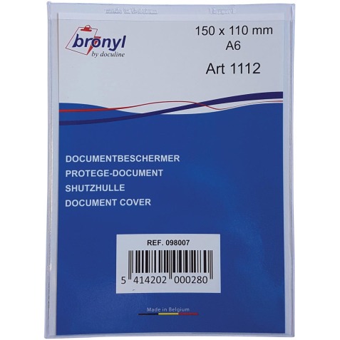 Bronyl U-mapje uit transparante PVC van 180 micron, ft A6