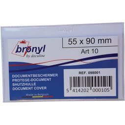 Bronyl U-mapje uit transparante PVC van 140 micron, ft kredietkaart