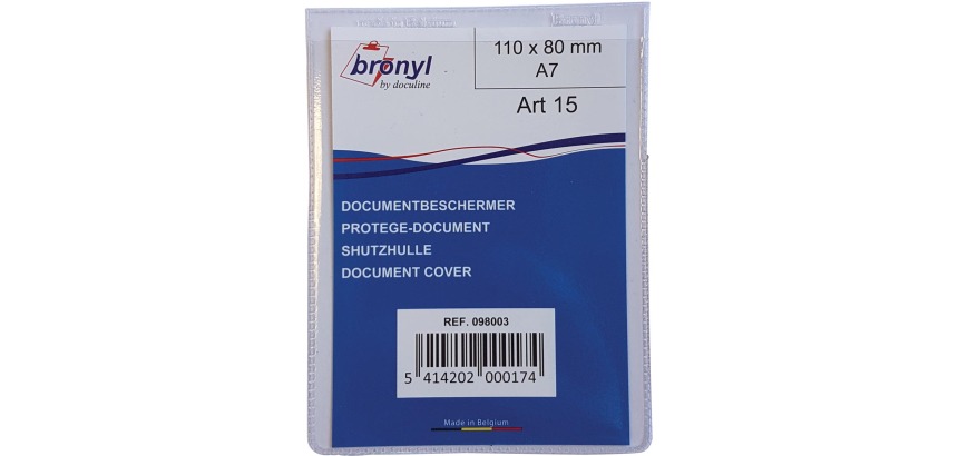 Bronyl U-mapje uit transparante PVC van 180 micron, ft A7