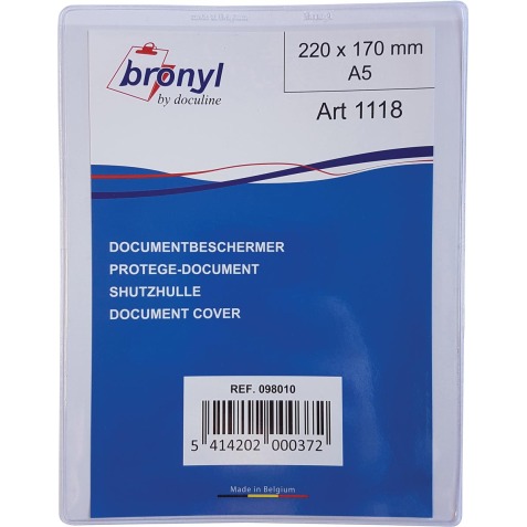 Bronyl U-mapje uit transparante PVC van 180 micron, ft A5
