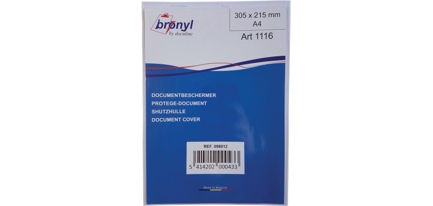 Bronyl U-mapje uit transparante PVC van 180 micron, ft A4