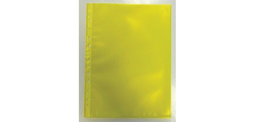 Bronyl Pochette perforée, jaune, paquet de 50
