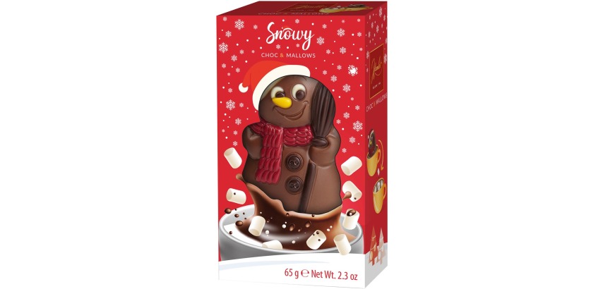 Melted snowman chocolate with marshmallows, box of 65 g