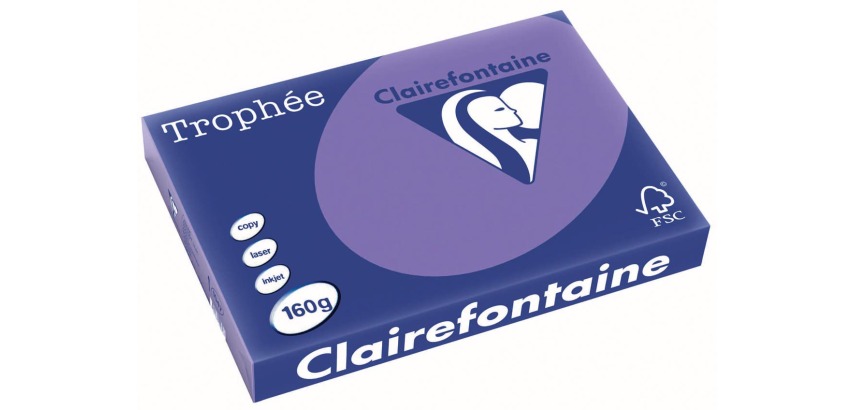 Clairefontaine Trophée Intens, farbiges Papier, A3, 160 g, 250 Blatt, violett
