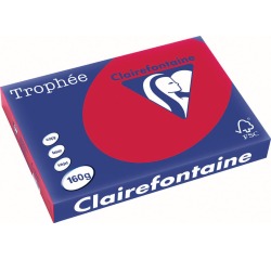 Clairefontaine Trophée Intens, papier couleur, A3, 160 g, 250 feuilles, rouge groseille