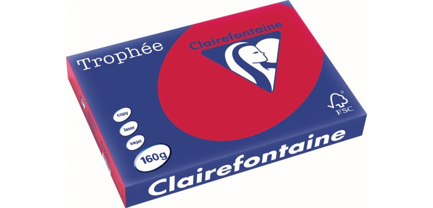 Clairefontaine Trophy Intensive, colored paper, A3, 160 g, 250 sheets, red currant