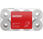 Katrin toilet paper, 3-ply, 250 sheets per roll, pack of 8 rolls